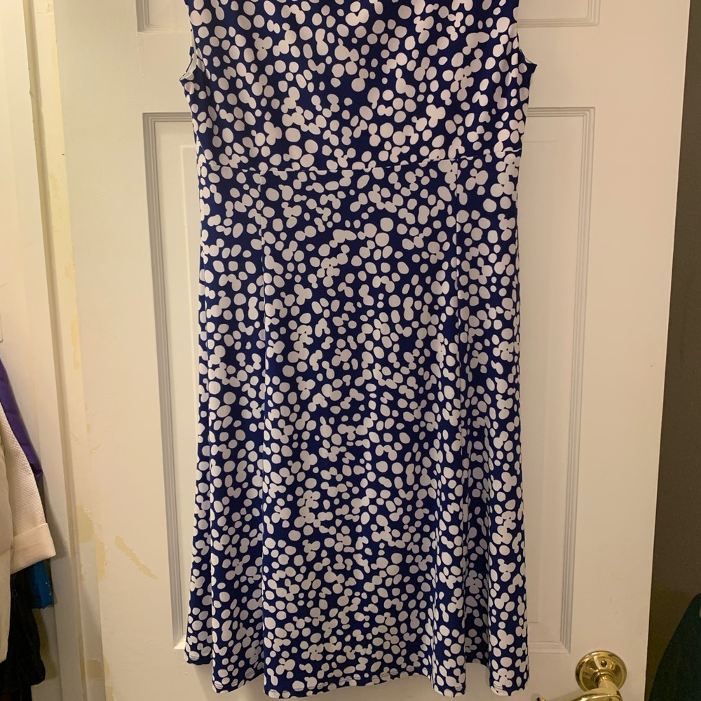 Chaps Blue Dot Dress